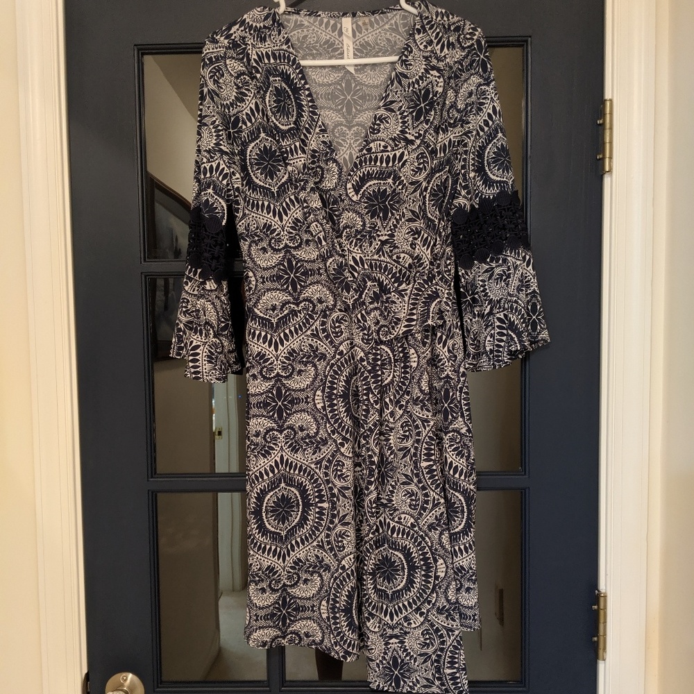 Navy Blue Paisley Dress